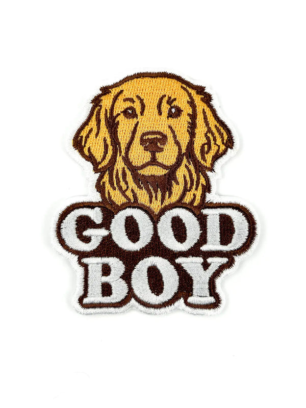 Good Boy Patch โ Golden Retriever Embroidered Iron On Patch