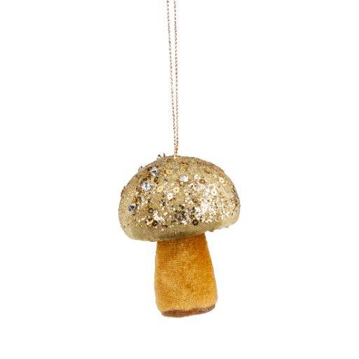 Velvet Mushroom Ornament