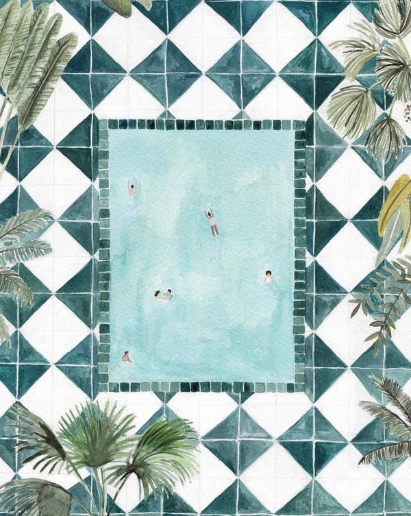 450pc Puzzle & Glue Kit: Swim Club by Isabelle Vandeplassche