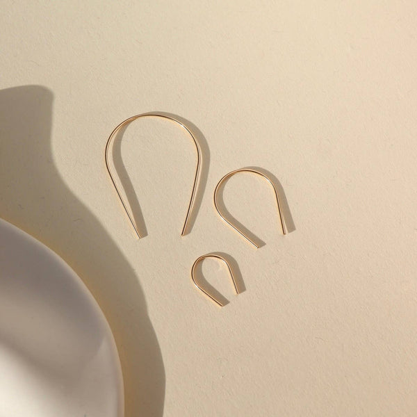 Horseshoe Slide Earrings in 14k Gold Fill or Sterling Silver