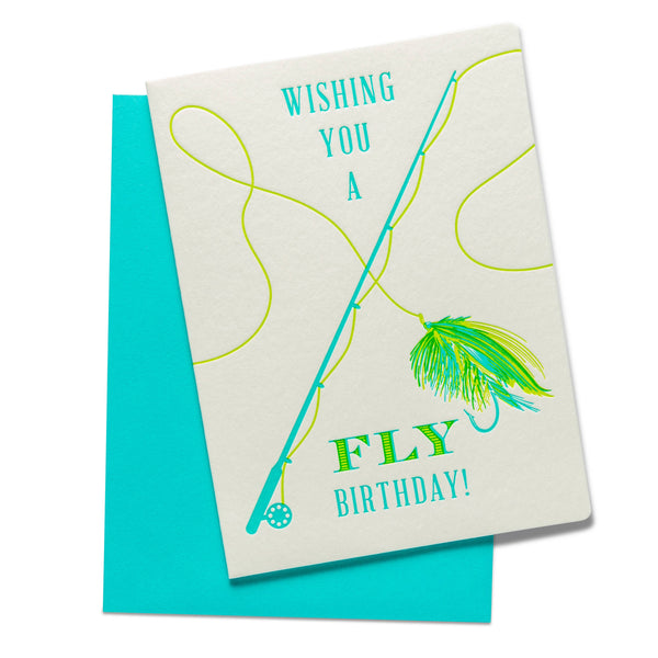 Fly Fishing | Letterpress Greeting Card | Birthday