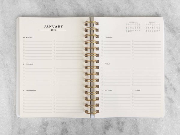 12-Month Planner, Blue Bookcloth