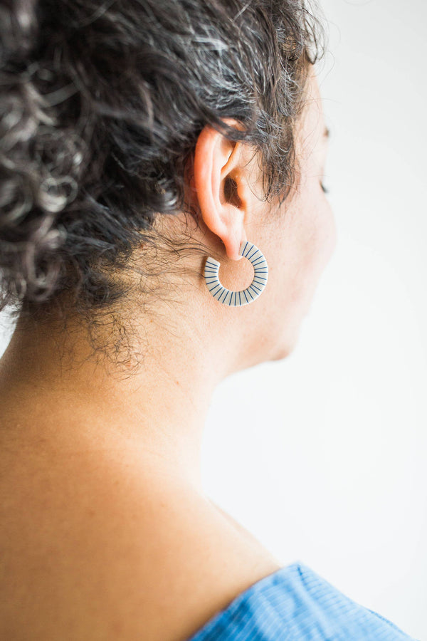 Blue Stripe Hoops