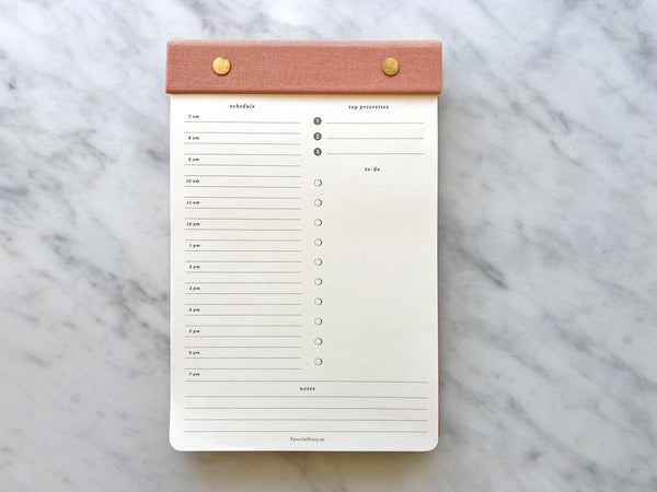 Daily Planner Notepad with Brass Screws