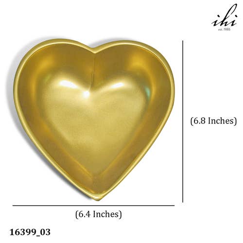 Polished Gold Heart Bowl Large