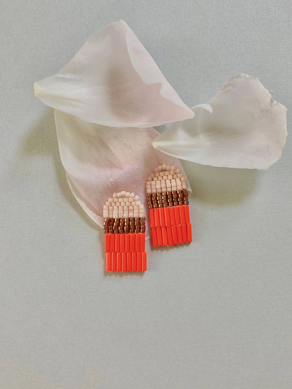 Observe Earrings - Abstract Unique Seed Bead Design