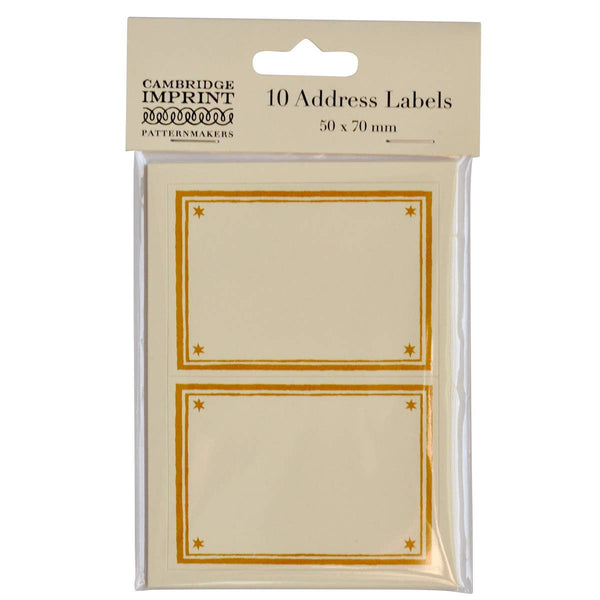 Packet of 10 Large Self-Adhesive Labels with Mustard Border