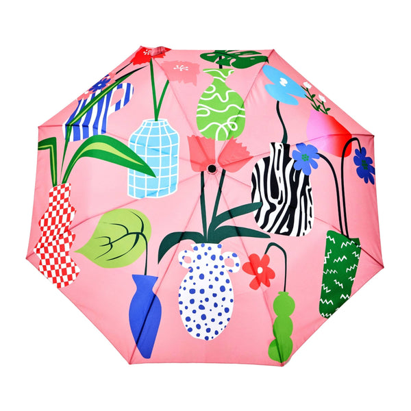 Vases Pattern Compact Eco-Friendly Duckhead Umbrella