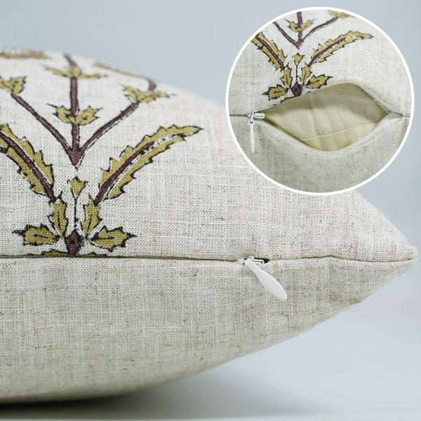 Uniqe Block Design Viscose Linen Pillow Cover - Amitabh