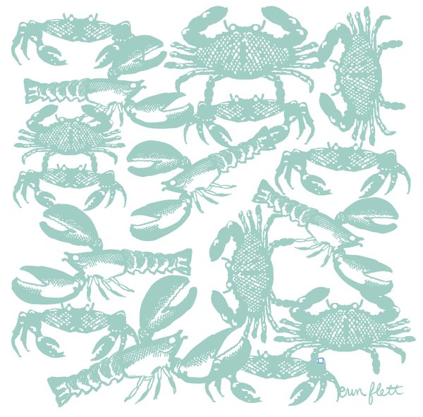 Satchel Bag in Crustaceans Lobster Crab Print
