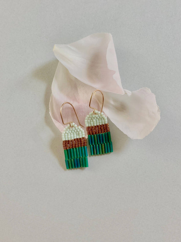 Observe Earrings - Abstract Unique Seed Bead Design