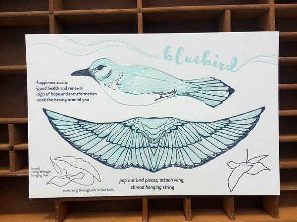 Bluebird pop-out bird card