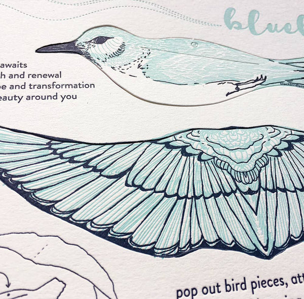 Bluebird pop-out bird card