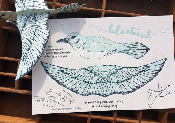 Bluebird pop-out bird card