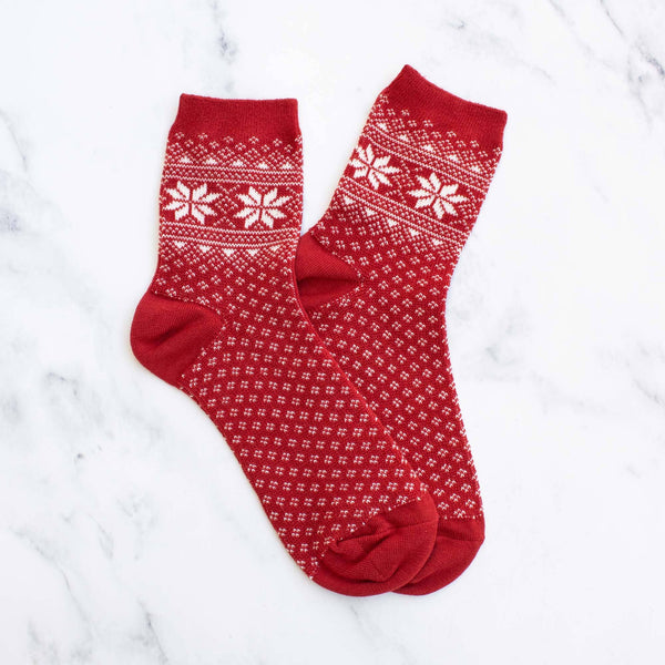 Women's Snowflake-Motif Comfort Socks