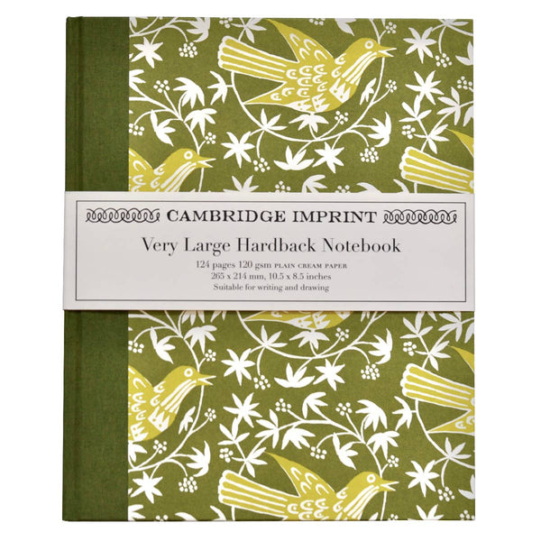 Very Large Hardback Notebook Songbird Moss