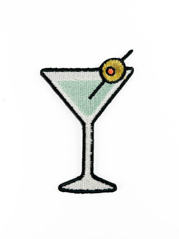 Martini Embroidered Patch | Cocktail Lover Iron On Patch