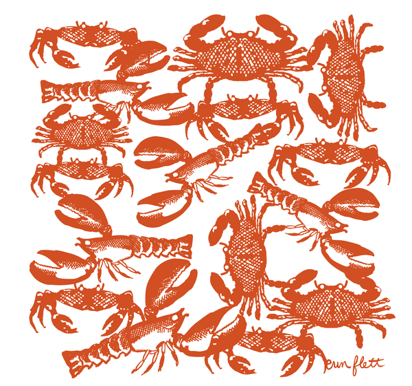 Satchel Bag in Crustaceans Lobster Crab Print
