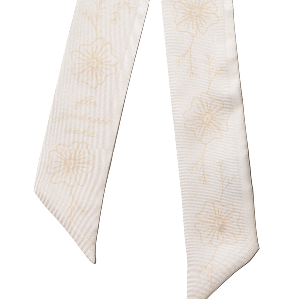 Silk Twilly Scarf - “For Goodness Sake” - Neck & Hair Scarf