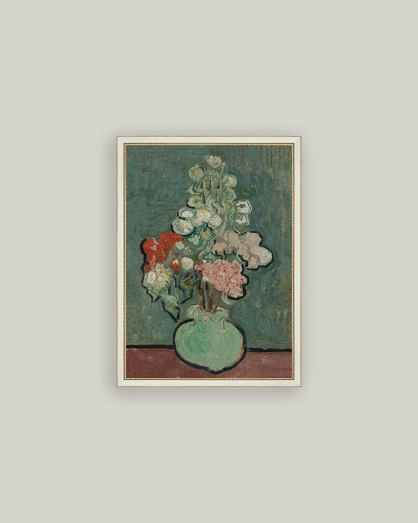 Green Vase Framed Antique Art