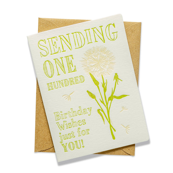 Dandelion | Letterpress Greeting Card | Birthday