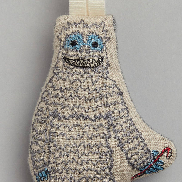 Yeti with Candy Cane Ornament