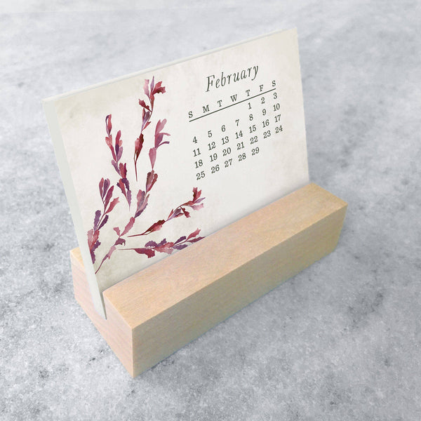 2026 Mini Desk Calendar, Dried Field Flowers