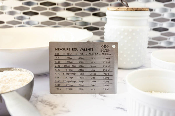 Fox Run Stainless Steel Conversion Chart Magnet, 4.3" x 3.4"