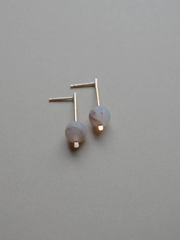 Plains Earring - Minimal Drop Stud in Montana Agate