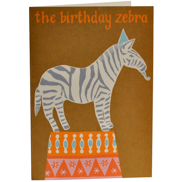 Very Large Card Birthday Zebra