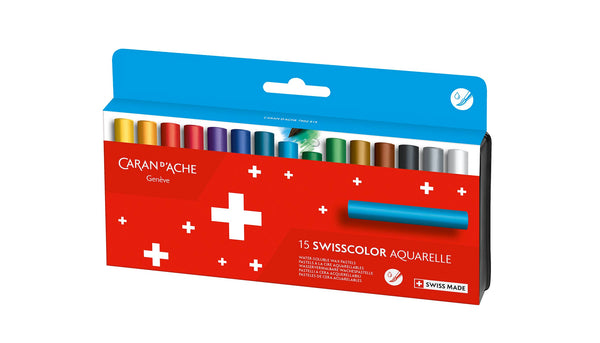 Set of 15 Wax Pastels, Water Soluble in Cardboard Box