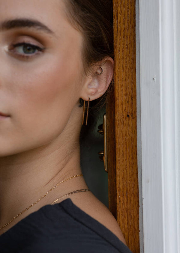 Staple Earrings in 14k Gold Fill or Sterling Silver