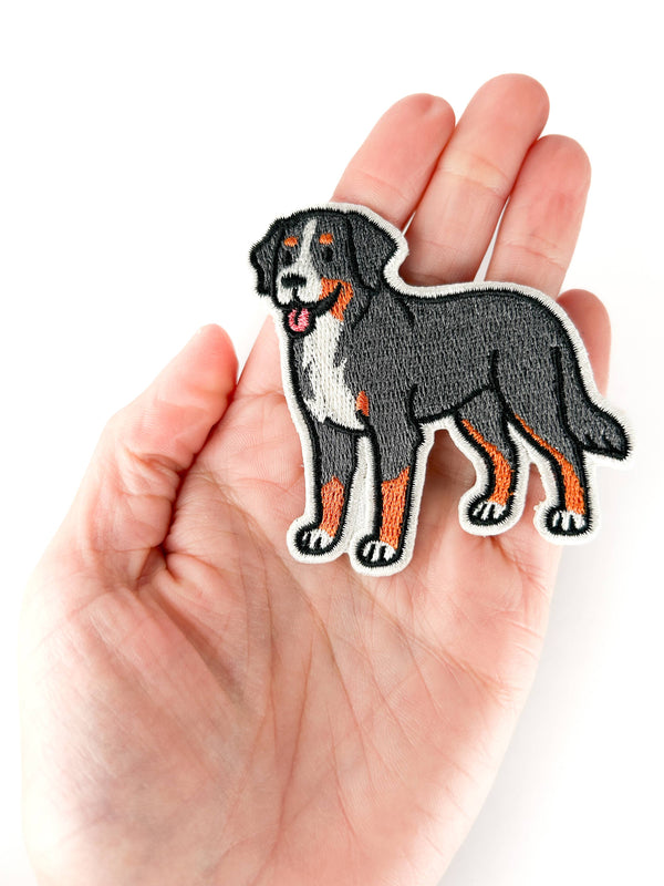 Bernese Mountain Dog Embroidered Patch | Iron On Patch