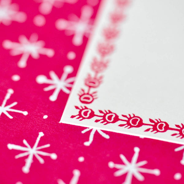 Five Long Self Adhesive Labels with Bright Pink border