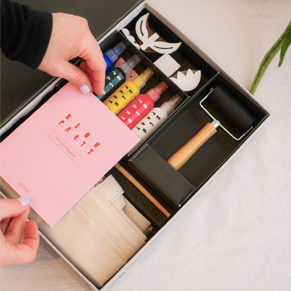 BLOK PARTI Block Printing Kit - Tulip Print Tote Bag