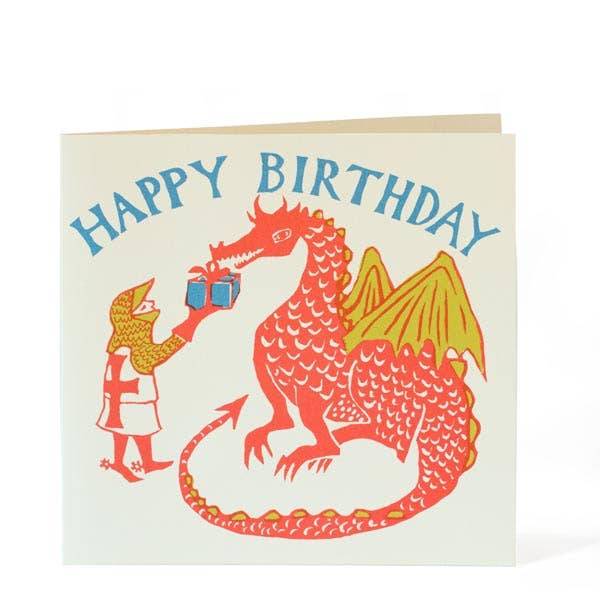 Large Square Card Happy Birthday Dragon