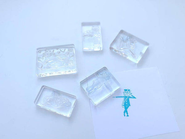 Mr Zip Stamp Set 5 pieces clear acrylic stamps journal decor