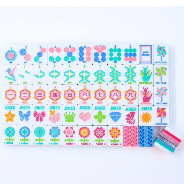 Crystal Prism Pink | Mahjong with Bold Angles and Vibrant Vibes | 1.25" x 0.9" x 0.7"