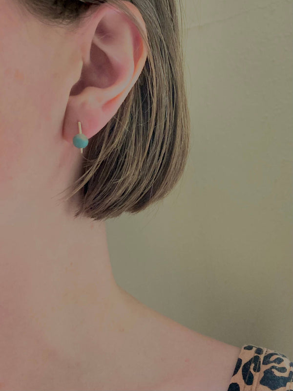 Reverie Earring - Minimal Drop Stud in Matte Agate