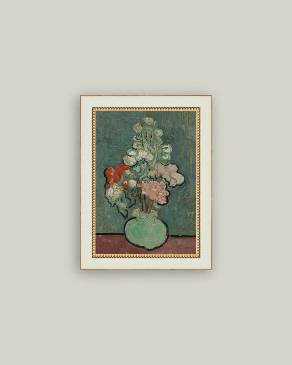 Green Vase Framed Antique Art
