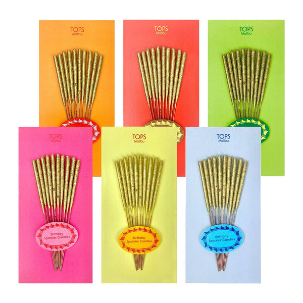 Mini 4" Gold Sparkler Candles - Birthday - Set of 10 - Asst