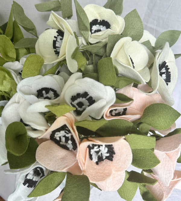 Anemone Felt Flower (pale blush)
