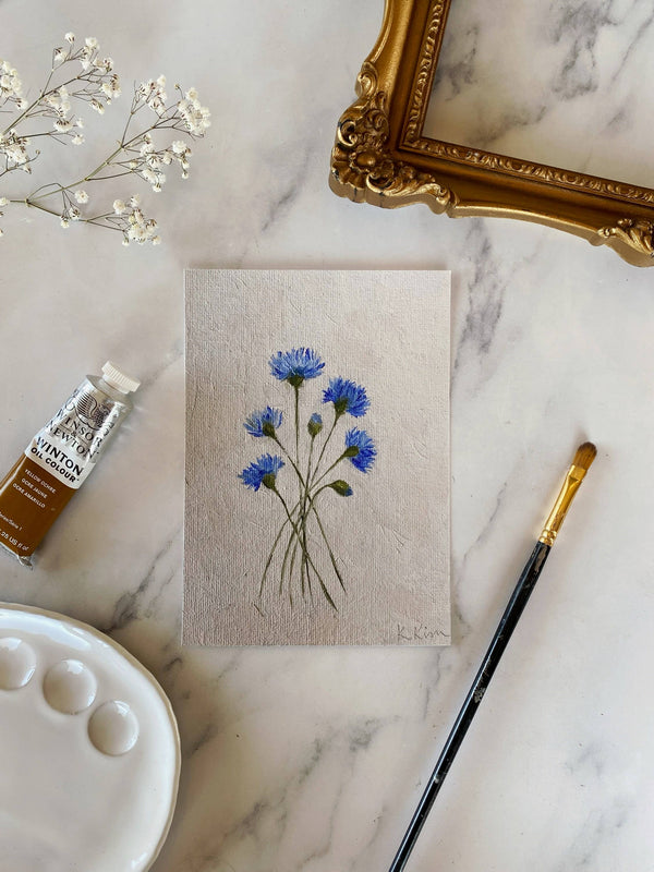 BACHELOR BUTTONS - Art Print (unframed)