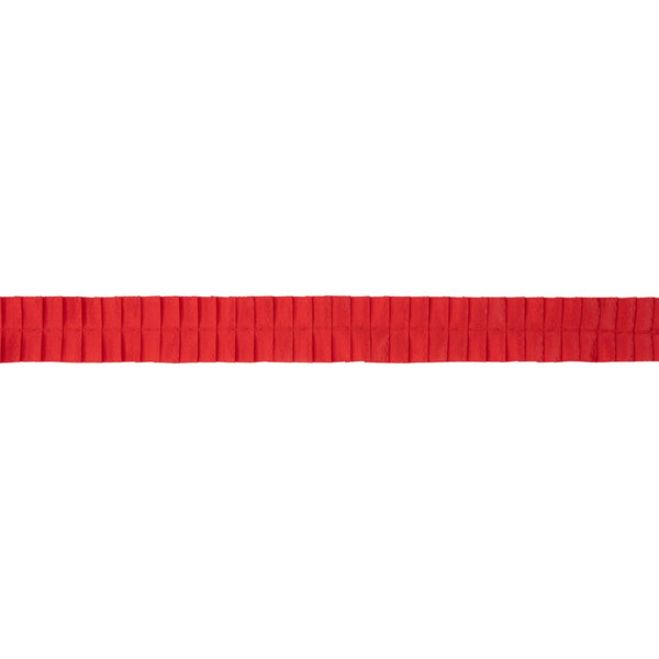 1" Pleated Ribbon | Red | 10 Yard Roll