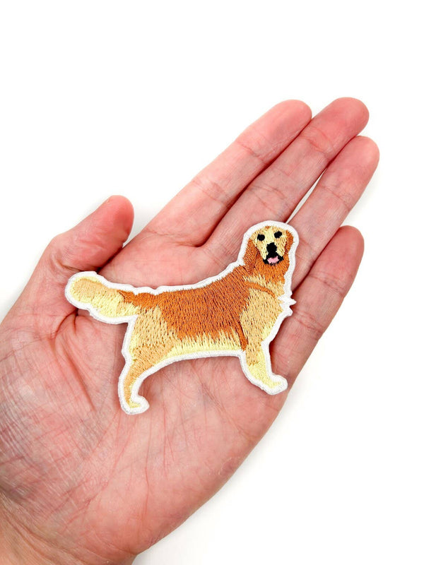 Golden Retriever Embroidered Iron-On Patch Dog Lover, Pets