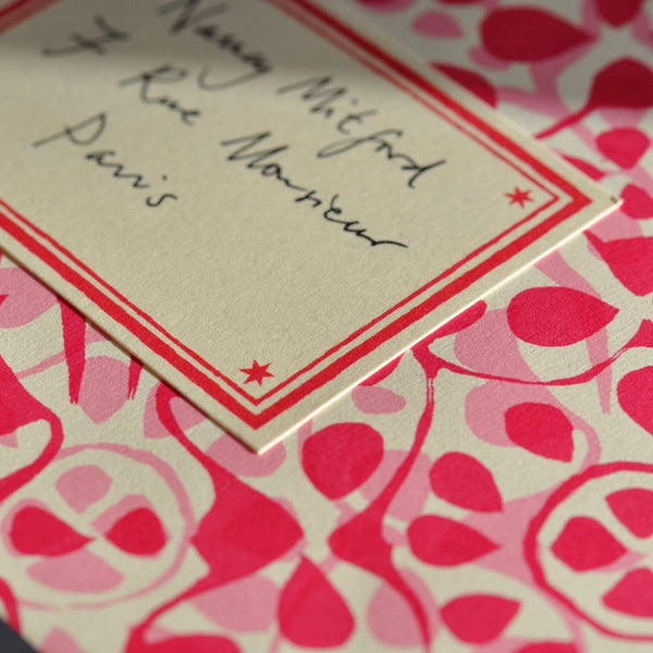 Packet of 10 Large Self-Adhesive Labels with Bright Pink Border