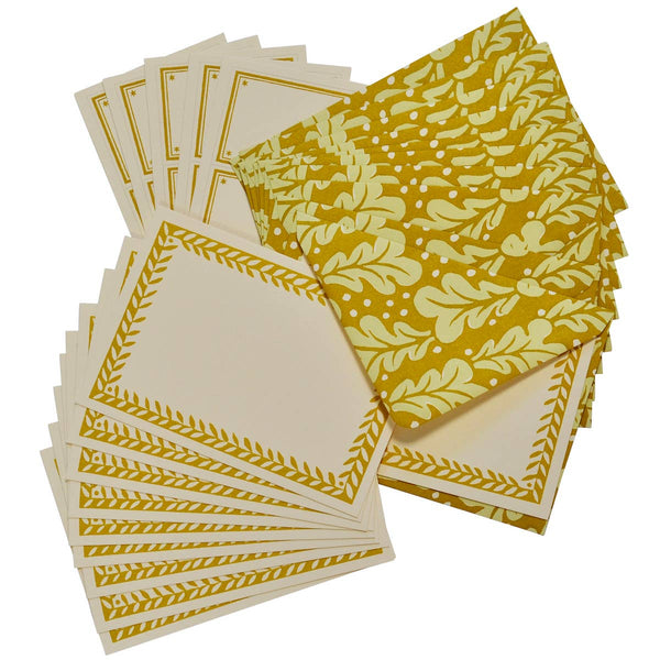 Set of Notecards and Envelopes Quercus Sap Green