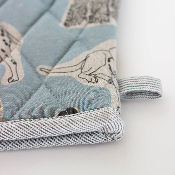 Oven Glove Dog Print Blue Haze