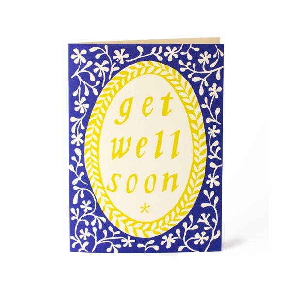 Card Get Well Soon French Ultramarine and Acid Yellow