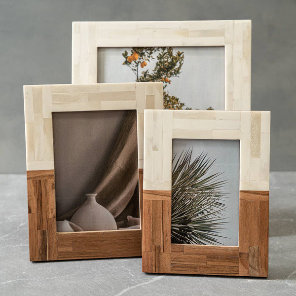 LG Split Wood & White Bone Frame